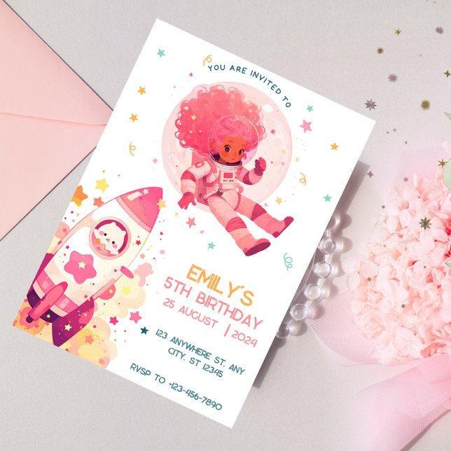 Galactic Celebration for Girls Invitation (Creator Uploaded)