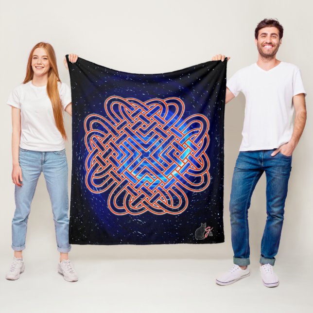 Galactic Celtic Love Knot  Fleece Blanket (In Situ)