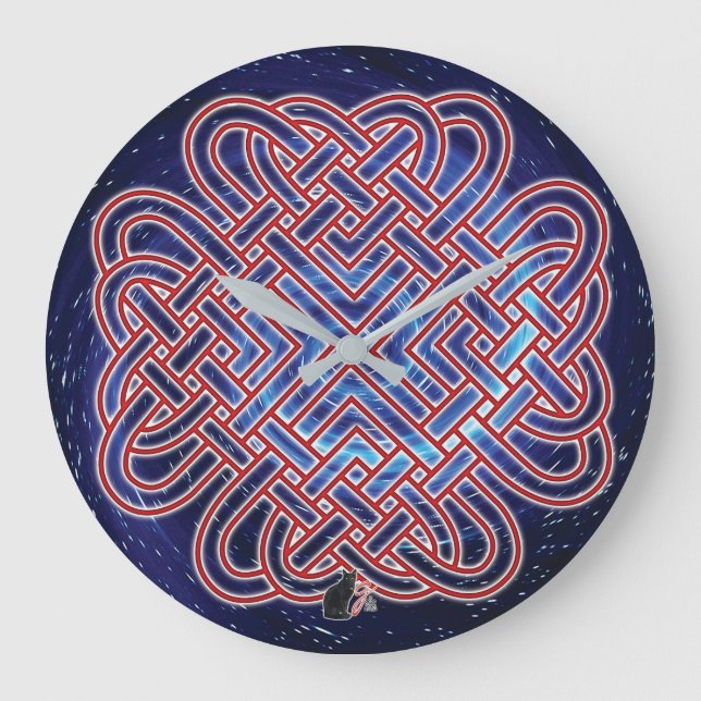 Galactic Celtic Love Knot Large Clock (Front)