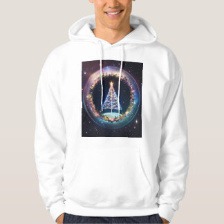 "Galactic Christmas: Space-Themed Holiday Hoodie" Hoodie