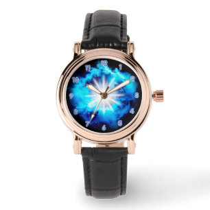 Galactic Cloud Burst Neon Glow Effect Design Watch