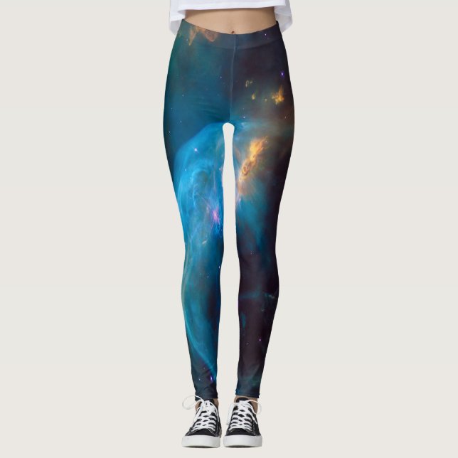 Galactic Cool Outer Space Pictures Cool Space Wood Leggings (Front)