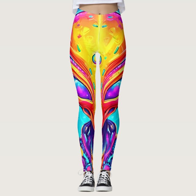 Galactic Cyborg Alien with Neon Glow Leggings (Front)
