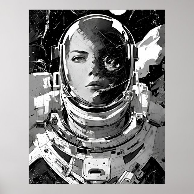 Galactic Dreamer: Astronaut Girl Poster (Front)