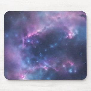 Galactic Dreams Soft Watercolor Splash On Blue Mouse Mat
