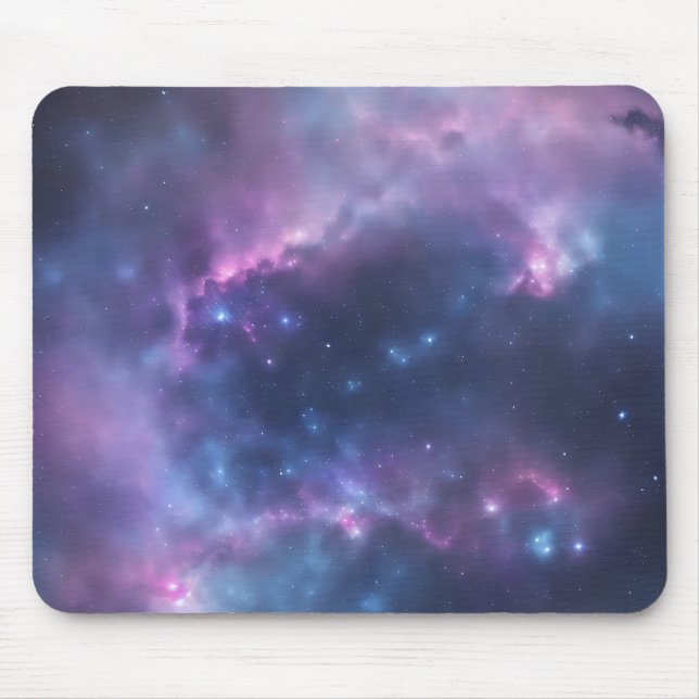 Galactic Dreams Soft Watercolor Splash On Blue Mouse Mat (Front)