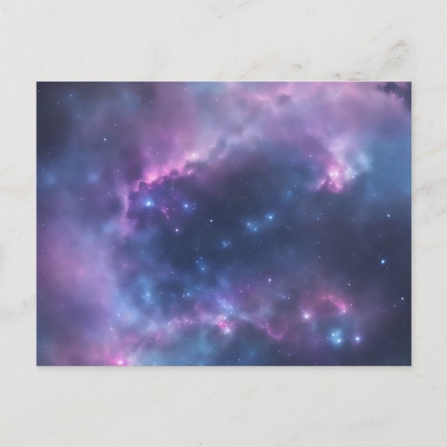 Galactic Dreams Soft Watercolor Splash On Blue Postcard (Front)