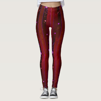 Galactic Ember: Radiant Space-Themed Leggings