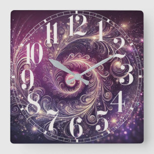 Galactic Feathers Wall Clock