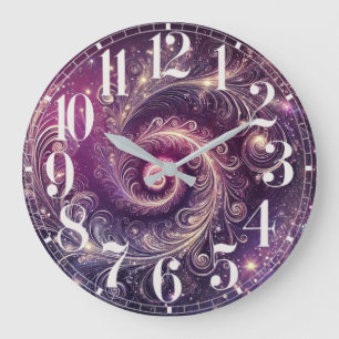 Galactic Feathers Wall Clock