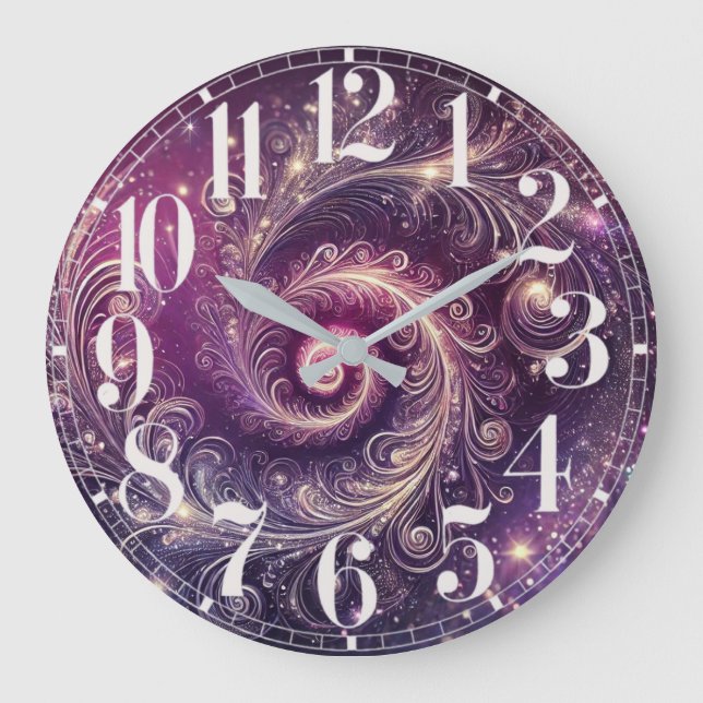 Galactic Feathers Wall Clock (Front)