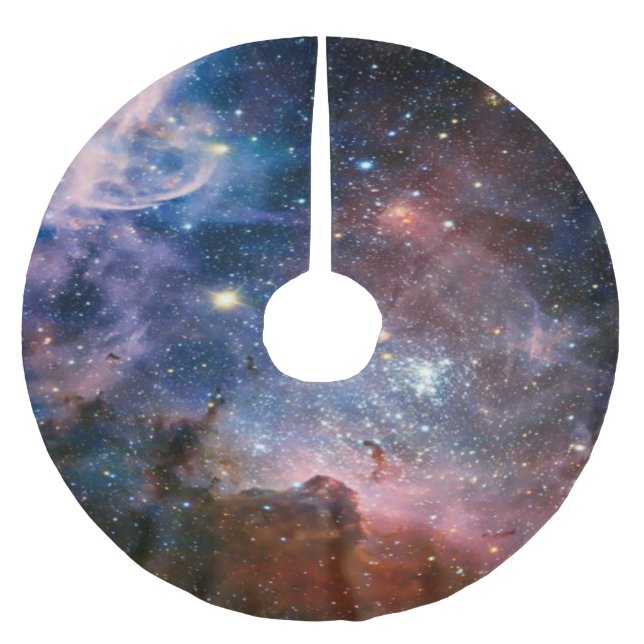 GALACTIC GALAXY SPACE THEMED CHRISTMAS TREE BRUSHED POLYESTER TREE SKIRT (Front)