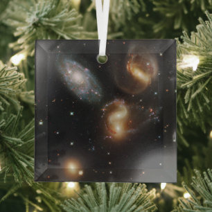 Galactic Galaxy Wreckage of Stephan's Quintet Glass Tree Decoration