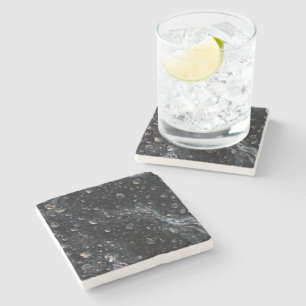 Galactic Gemstone Droplets on a Cosmic Canvas Stone Coaster