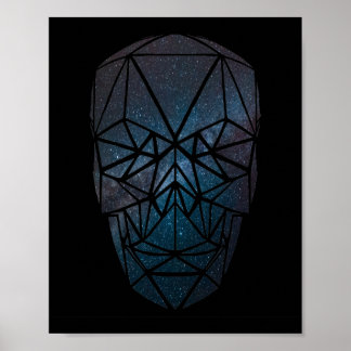 Galactic Geometric Skull Poster