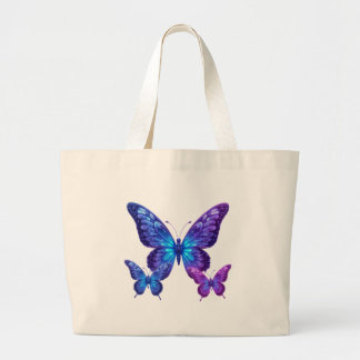 🌌 Galactic Glow Butterflies 🌌 Large Tote Bag