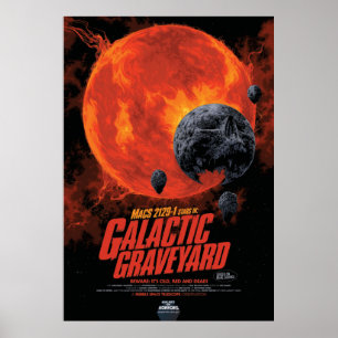 Galactic Graveyard Halloween Skull of Horrors Poster