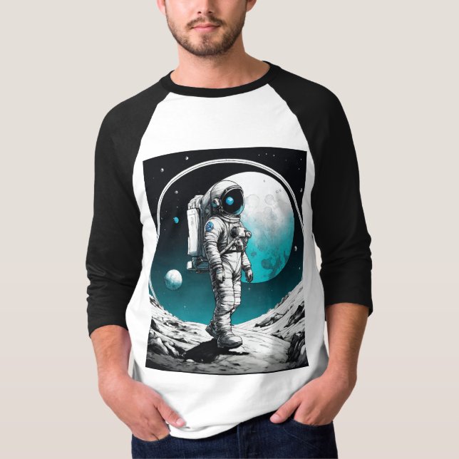 Galactic Gravity: Astronaut Spacewalk T-Shirt Desi (Front)