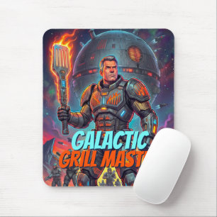 Galactic Grill Master Funny Sci-Fi Pop Art Comic Mouse Mat