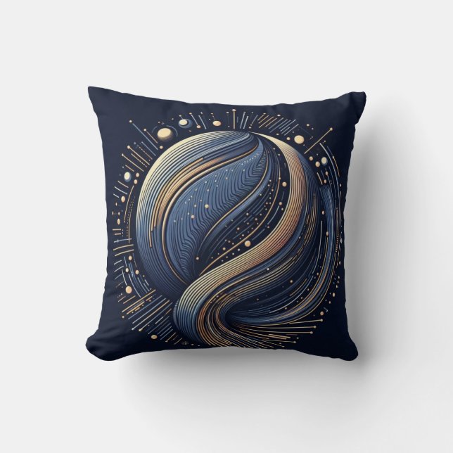 '' Galactic Harmony Abstract Cosmic Flow" Cushion (Front)
