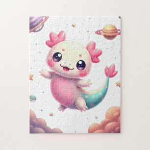 Galactic Kawaii Axolotl Space Fantasy Cute Animal Jigsaw Puzzle