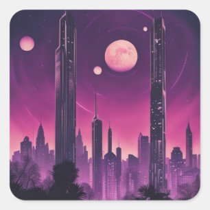 Galactic Landscape Square Sticker