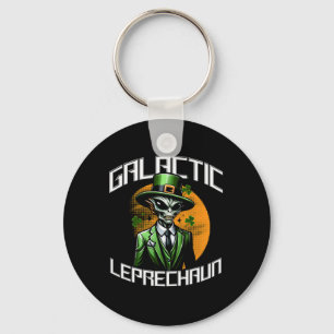 Galactic Leprechaun Saint Patricks Day Alien Adven Key Ring
