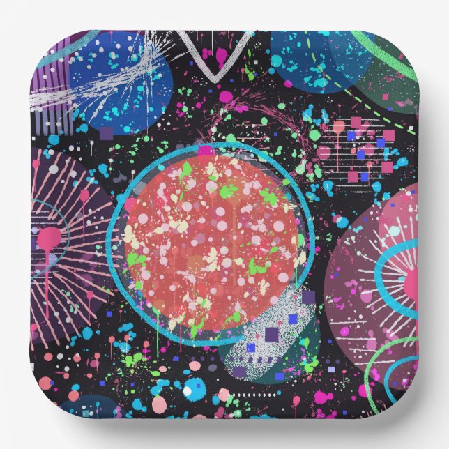 Galactic Neighborhood: Abstract  Paper Plate (Front)