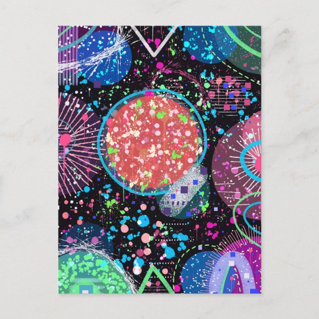 Galactic Neighbourhood: Abstract Art  Postcard (Front)