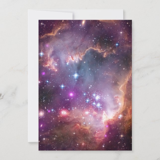Galactic Outer Space Purple Invitation (Front)