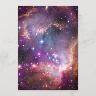Galactic Outer Space Purple Invitation