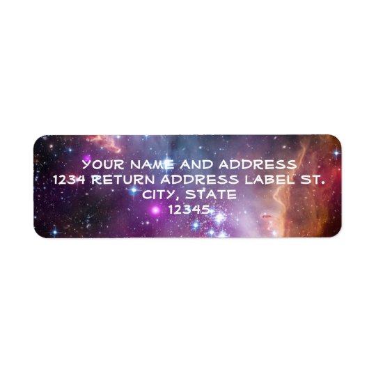 Galactic Outer Space Purple Return Address Label