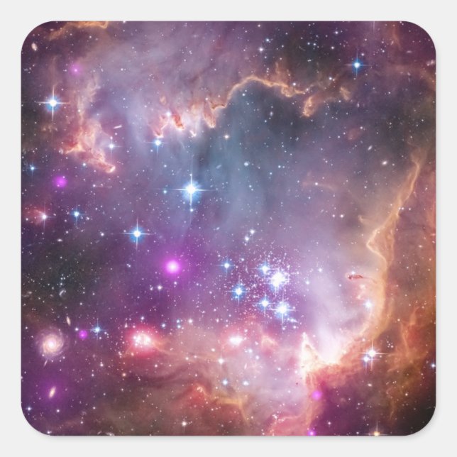 Galactic Outer Space Purple Square Sticker (Front)