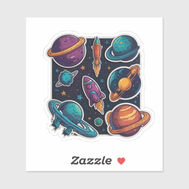Galactic Planet Collection: Space Sticker Set (Sheet)