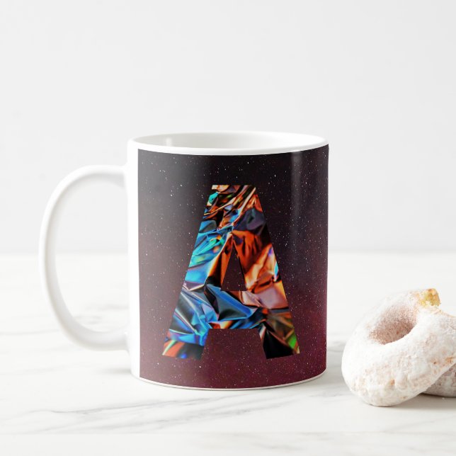 Galactic Prism Initial A Mug (With Donut)