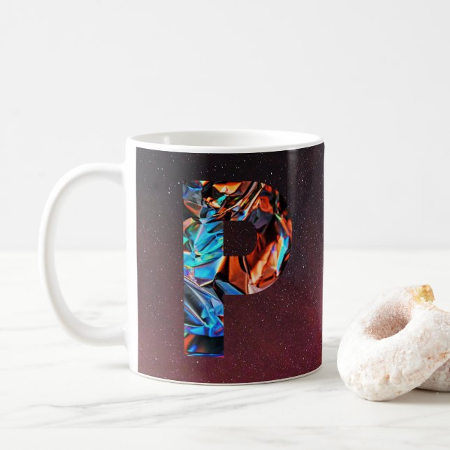Galactic Prism Initial P Mug (With Donut)