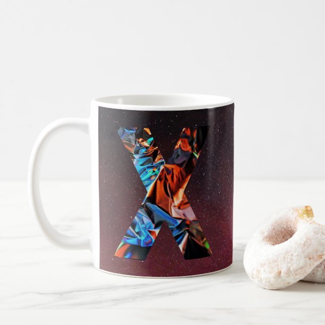 Galactic Prism Initial X Mug (With Donut)