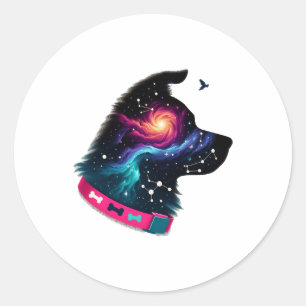 Galactic Pup Graphic Tee Classic Round Sticker