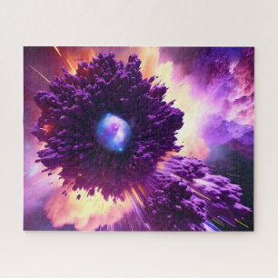 Galactic purple nebula clouds in deep outer space jigsaw puzzle