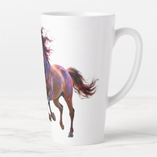 Galactic Running Neon Mystic Horses Pair Fantasy Latte Mug