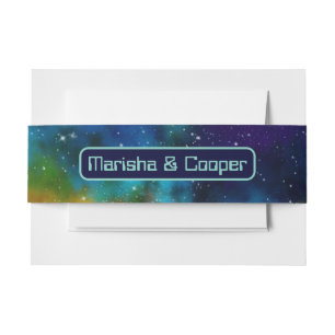 Galactic Sci-Fi Wedding Invitation Belly Band