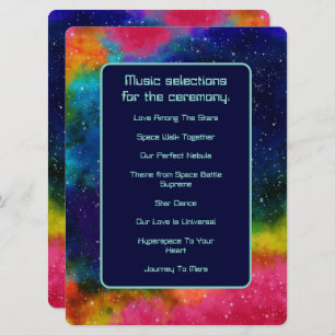 Galactic Sci-Fi Wedding Music Program Programme