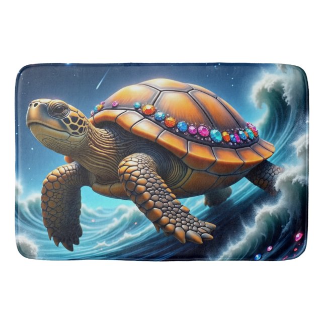 Galactic Sea Turtle Bath Mat (Front)