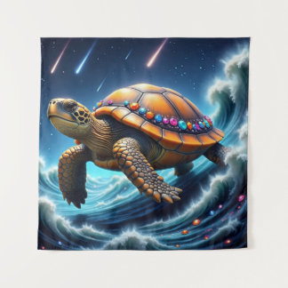 Galactic Sea Turtle Tapestry