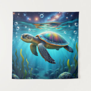 Galactic Sea Turtle Tapestry