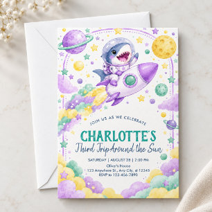 Galactic Shark Third Trip Around the Sun Invitation