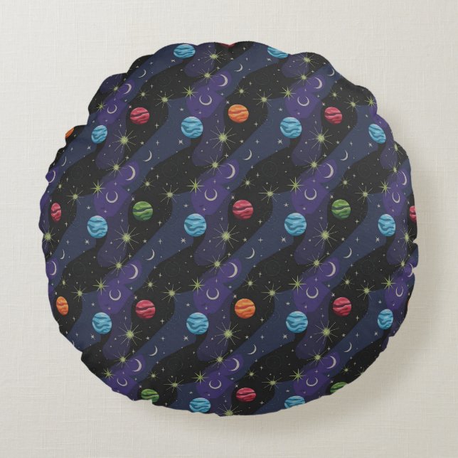 Galactic Sky Round Cushion (Front)