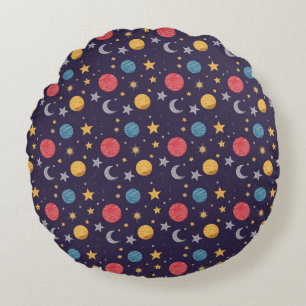 Galactic Sky Round Cushion