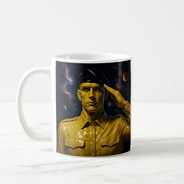 Galactic Soldier Salute Coffee Mug (Left)