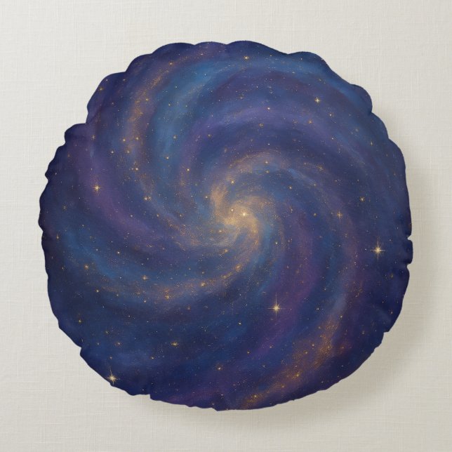 Galactic Swirl Round Cushion (Front)